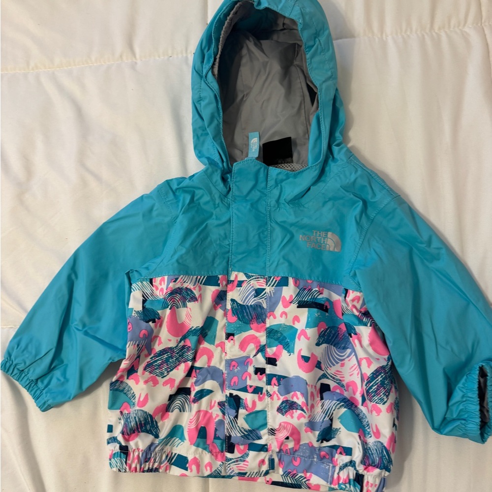 The North Face Kids' Vibrant Teal and Pink Raincoat